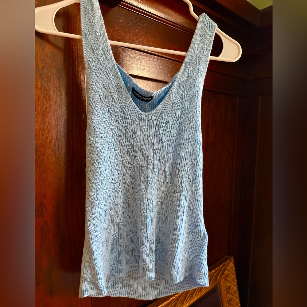 Light Blue Sleeveless Knit Top